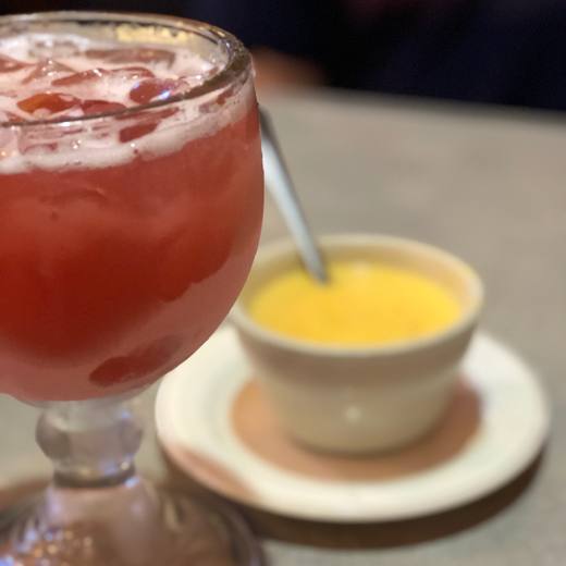 Margarita and queso at Jardin del Rey, Leander